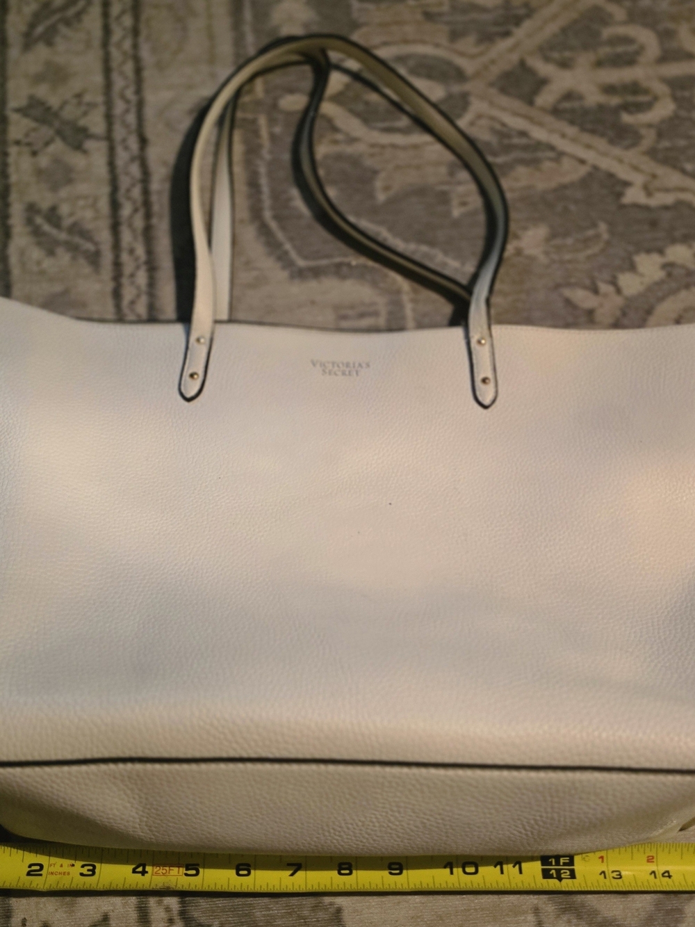 Victoria's Secret White Cream Tote with Contrast Trim
